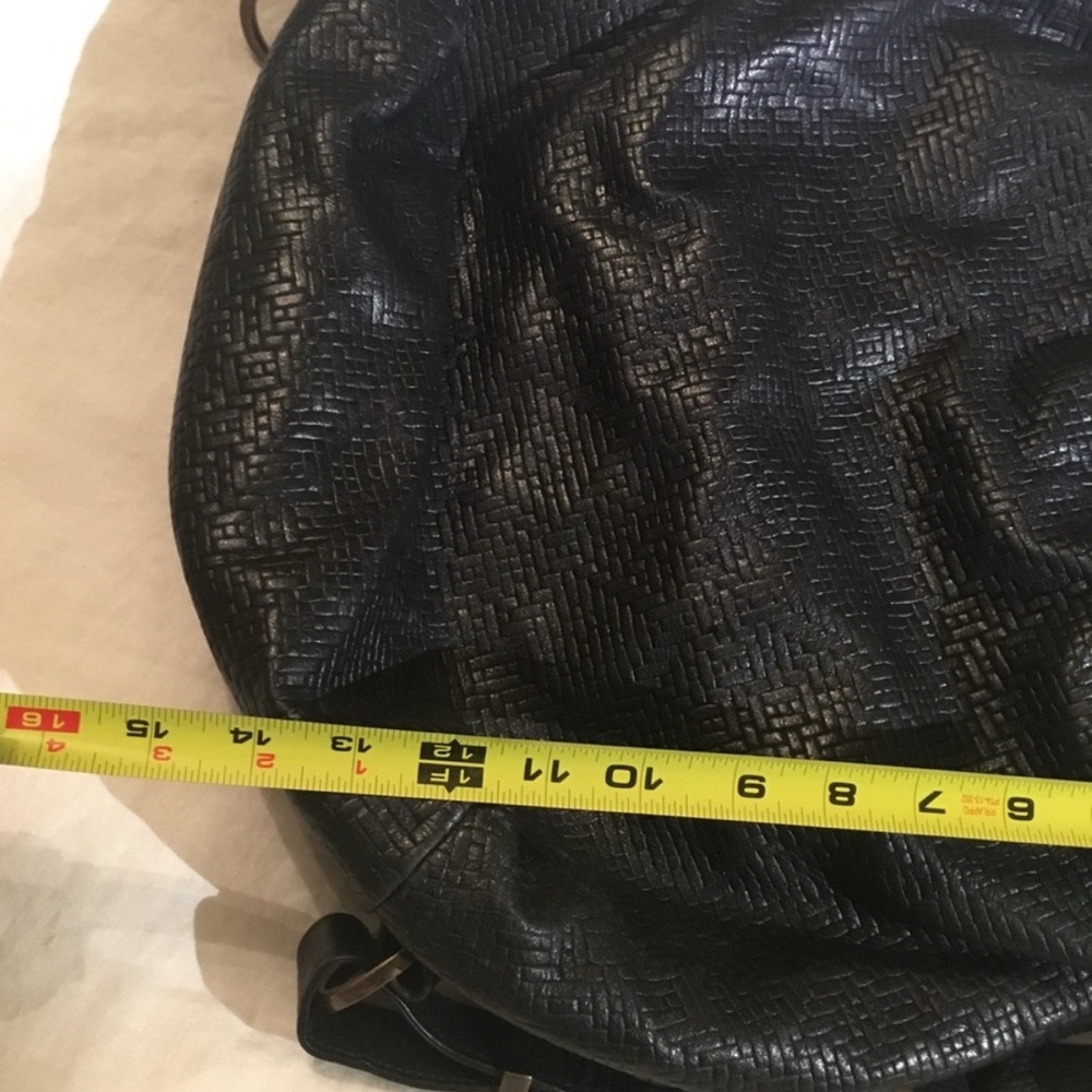 Rough & Tumble convertible leather laptop hobo bag embossed leather custom made - Picture 3 of 5